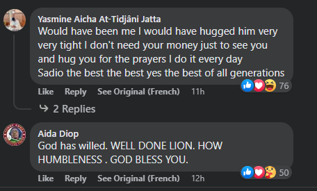 Sadio Mane gifts crying Senegalese fan money