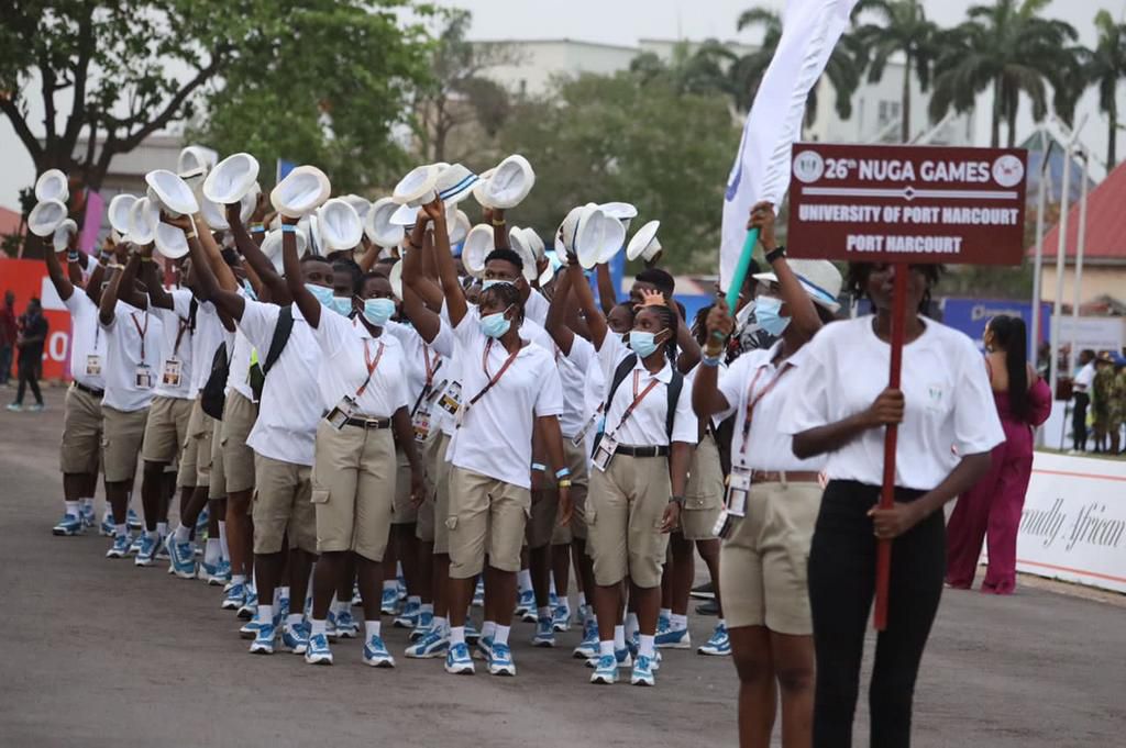 Winners of the last six NUGA editions and Defending champions, UNIPORT during the March Past. (Photo Credit: Latifat Adebayo Ohio)