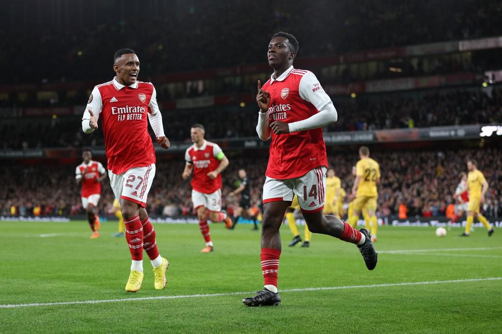 Eddie Nketiah opened the scoring for Arsenal in their win against Bodoe