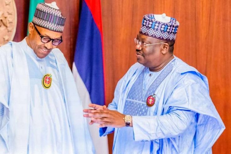 President Muhammadu Buhari and President of the Senate, Dr. Ahmad Lawan. [Twitter/@SPNigeria]