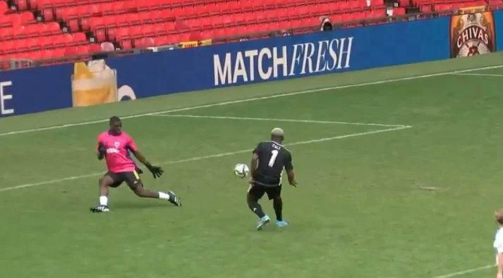 Falz scores wonder goal at Old Trafford