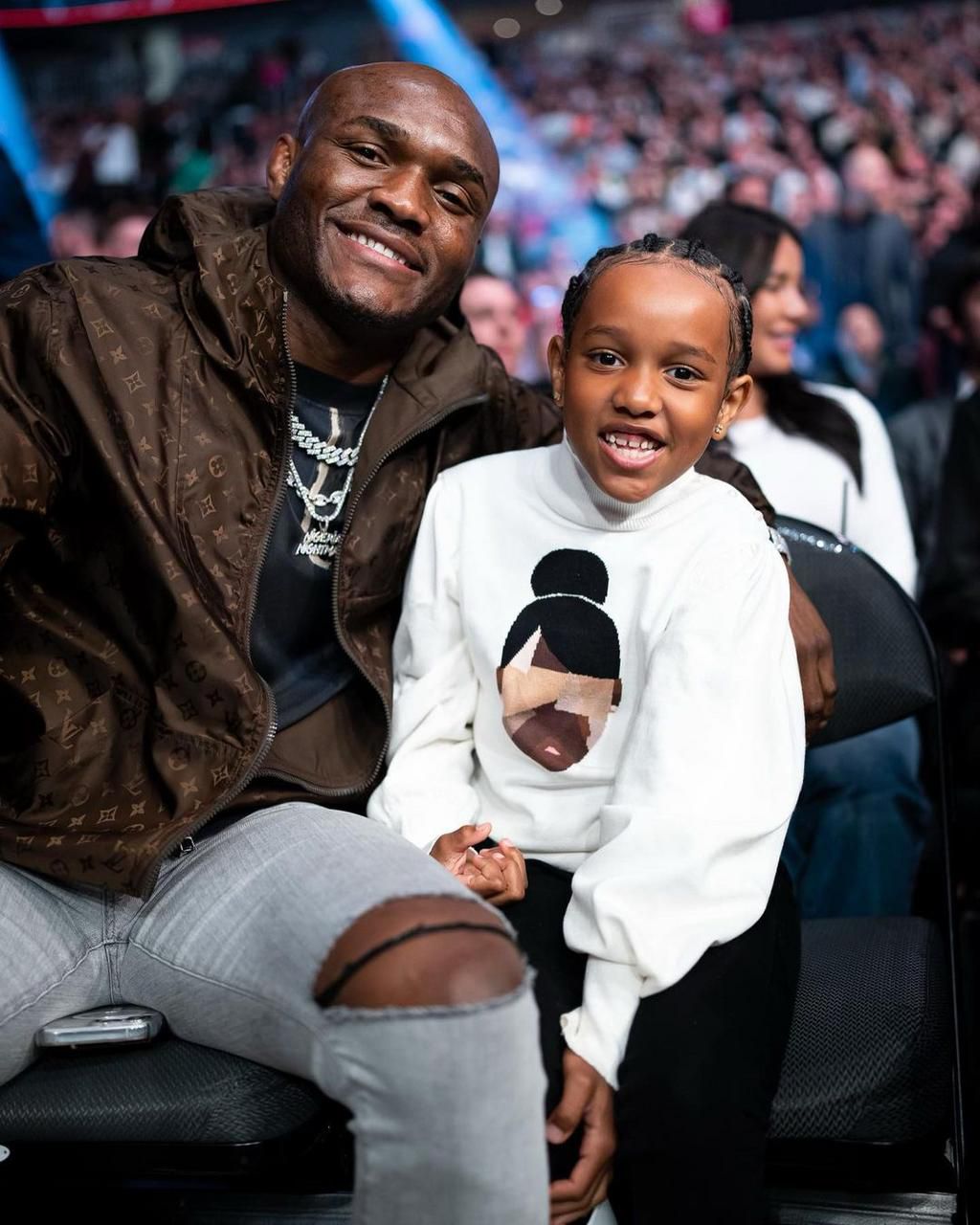 Kamaru Usman explains why his 8-year-old daughter Samirah will keep coming to fights