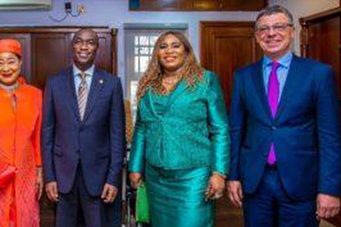L-R: Chairman, Emerging Africa Group, Mrs Onikepo Akande; Lagos State Deputy Governor, Dr Obafemi Hamzat; Group Chief Executive Officer, Emerging African Group, Mrs Toyin Sanni and a non-executive director Mr Greg Beecroft.