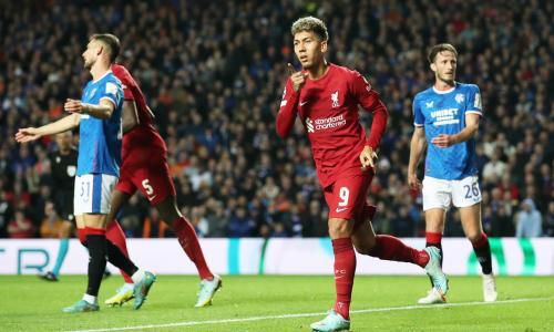 Roberto Firmino equalized for Liverpool against Rangers