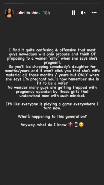 Juliet Ibrahim drags men who marry their girlfriends after impregnating them