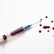 Syringe and blood