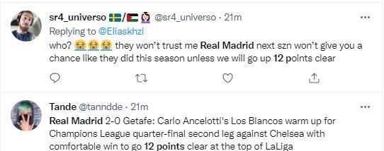 Real Madrid fans confident of La Liga after defeating Getafe