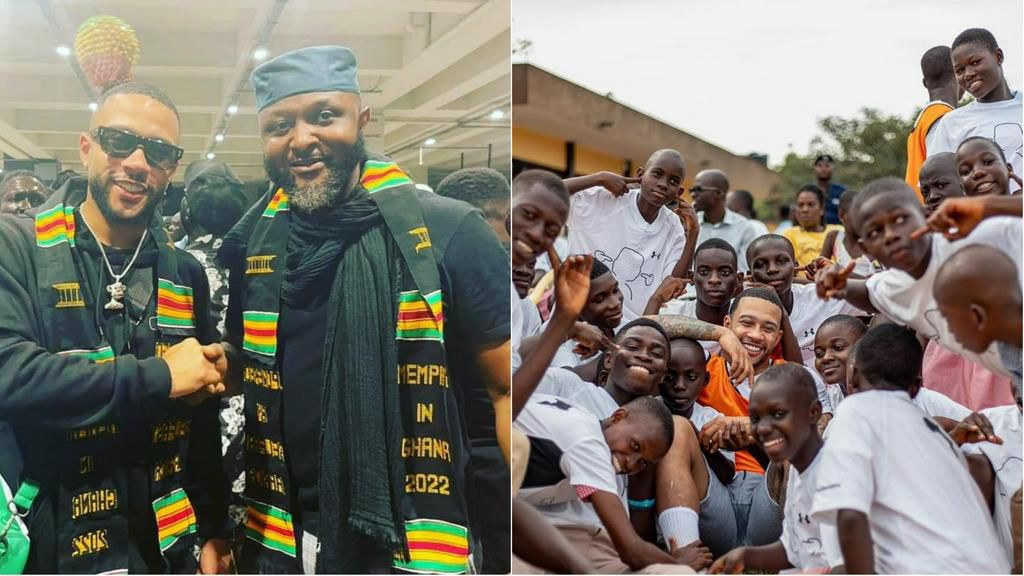 Barcelona star Memphis Depay shows off traditional dance in Ghana