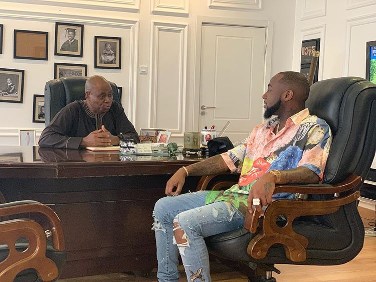 Davido at his father's office