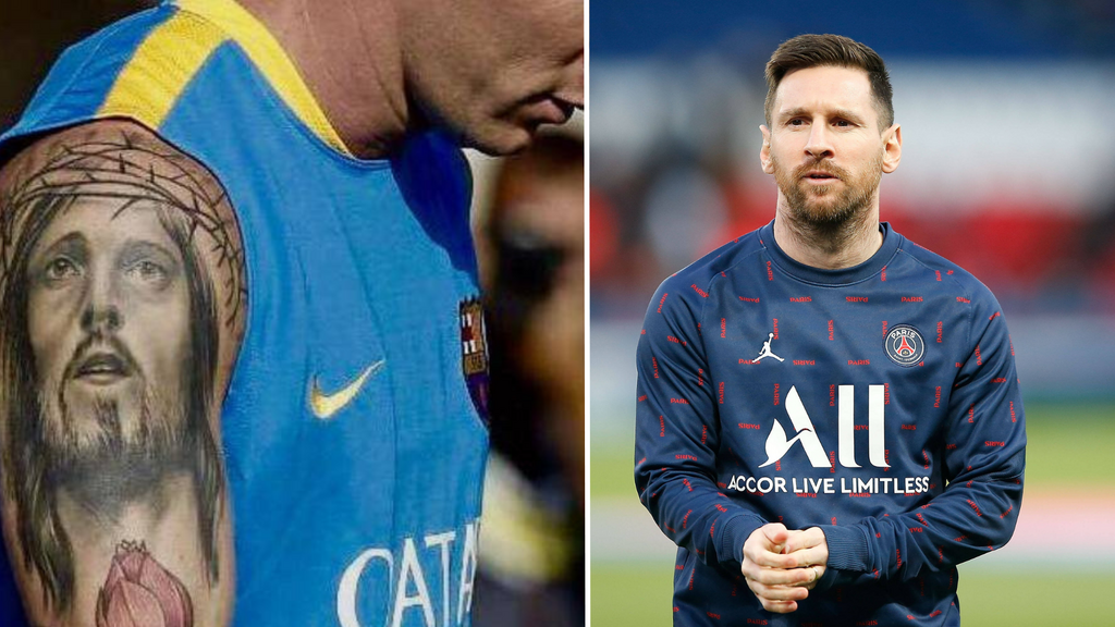 Lionel Messi's left arm tattoo