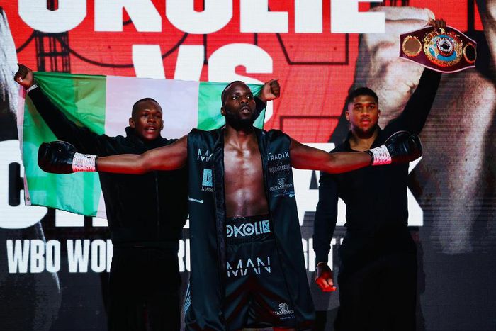 Israel Adesanya and Anthony Joshua came out to support Okolie