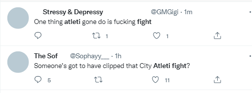 Reactions to fight between Atletico Madrid and Manchester City in the Champions League