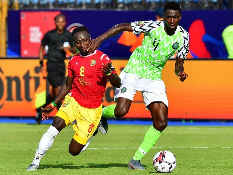 Guinea midfielder Naby Keita battled with Nigeria's Wilfred Ndidi
