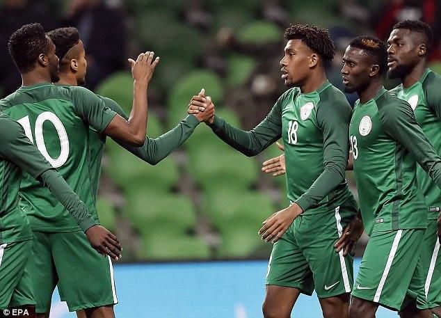 John Mikel Obi, Alex Iwobi, Wilfred Ndidi and John Ogu