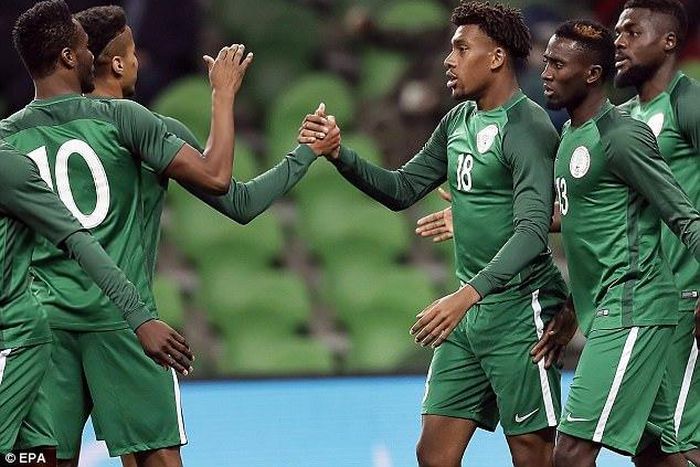 John Mikel Obi, Alex Iwobi, Wilfred Ndidi and John Ogu