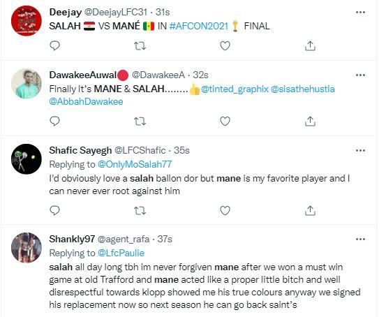 Tweets about Salah and Mane