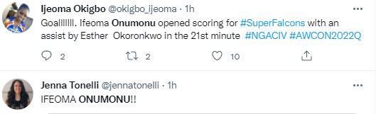 Tweets about Super Falcons star Onumonu