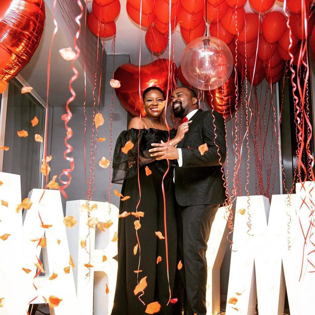 Kemi Adetiba and her partner Oscar [Instagram/KemiAdetiba]