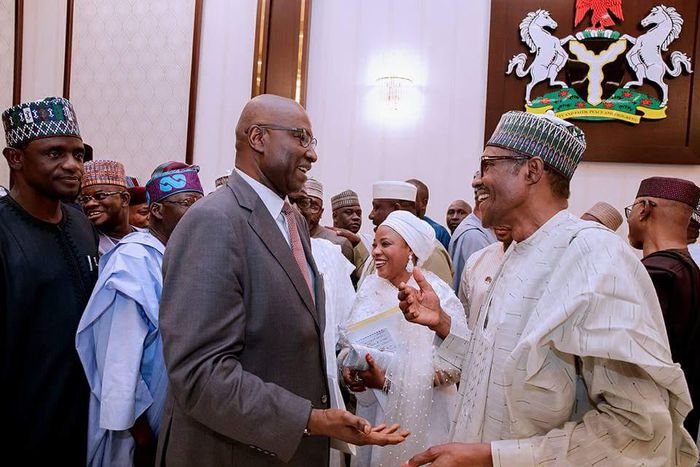 President Muhammadu Buhari with Secretary to Government of the Federation Mr Boss Mustapha