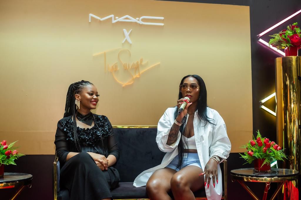Tiwa Savage unveils signature MAC lipstick, Lippy, in Lagos.