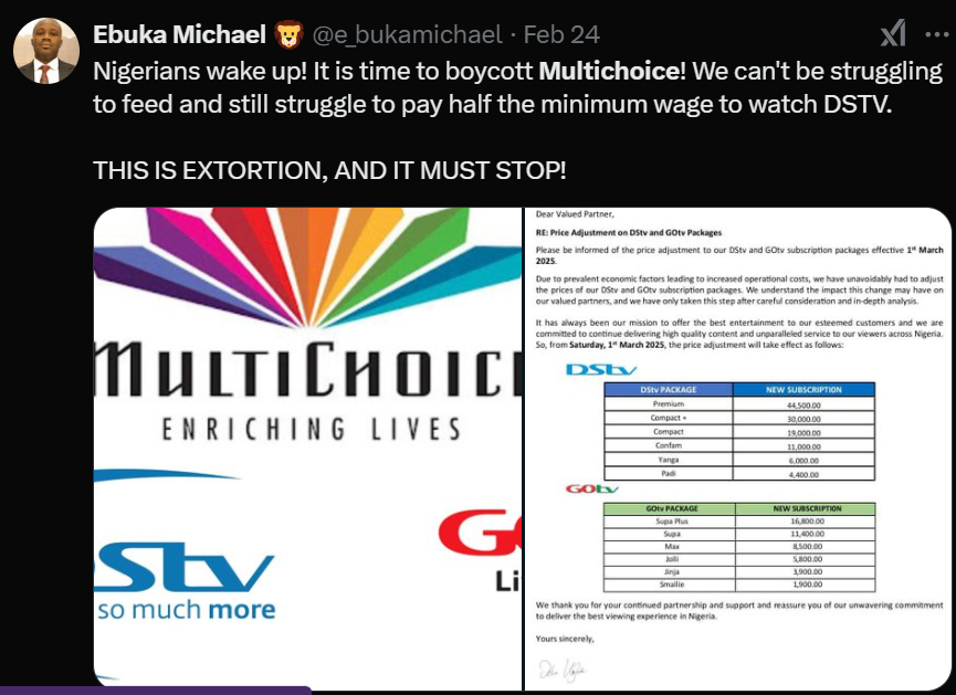 Nigerians react to MultiChoice’s subscription price hike