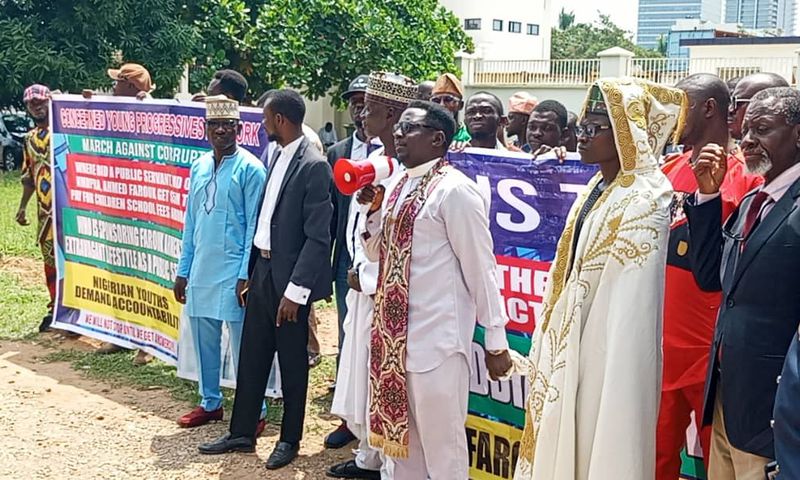 Demonstrators gathered in Abuja to amplify calls for Ahmed’s dismissal and a formal investigation into the alleged diversion of over $5 million in public funds. [Facebook]