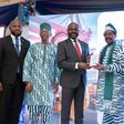 L-R: Head, Corporate & Other Collections, Abubakar Sanni; Deputy President, Lagos Chamber of Commerce and Industry(LCCI), Mr Gabriel Idahosa, FCA; Deputy Managing Director, United Bank for Africa, Muyiwa Akinyemi;  President, LCCI, Asiwaju (Dr) Michael...
