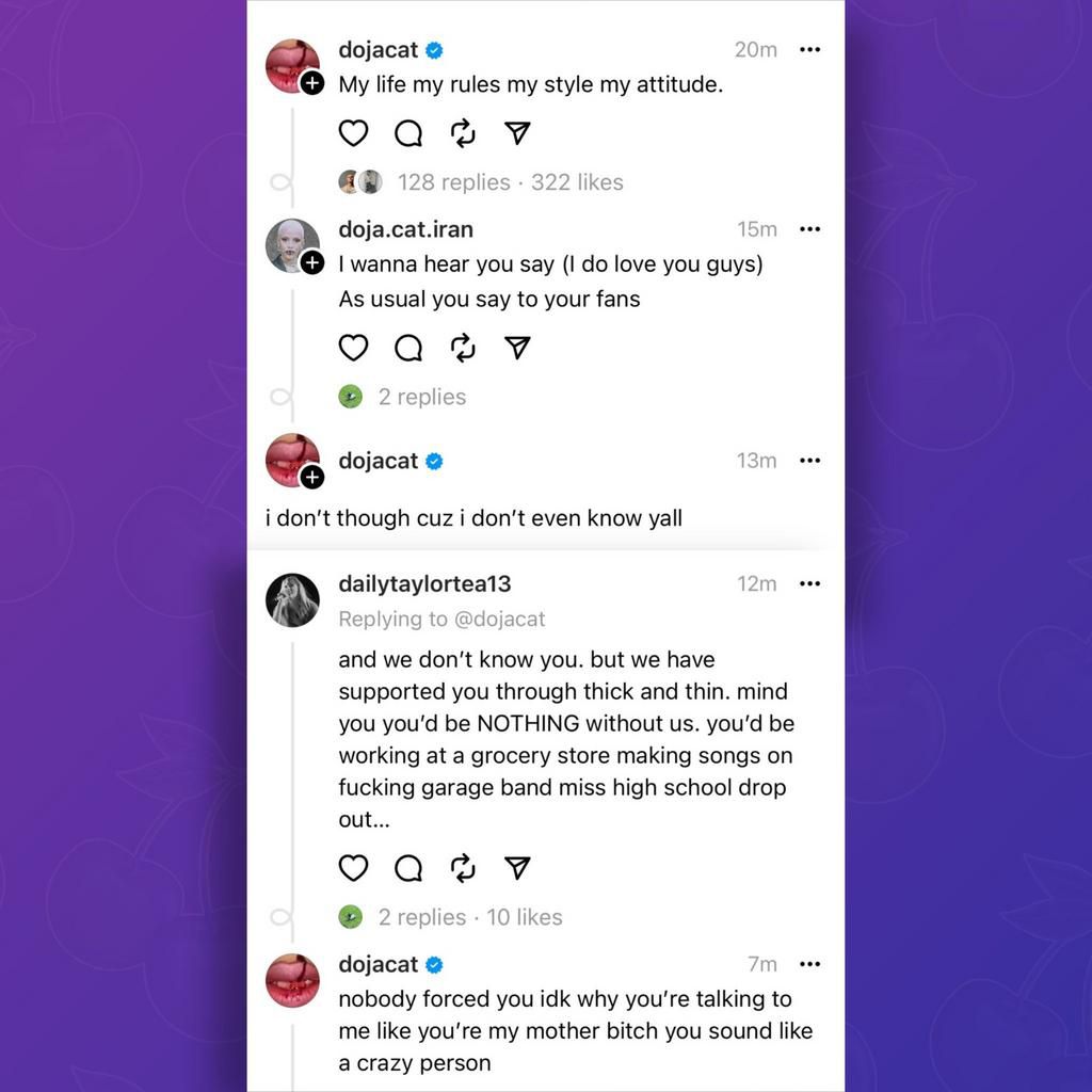 She also told her fans that she does not love them