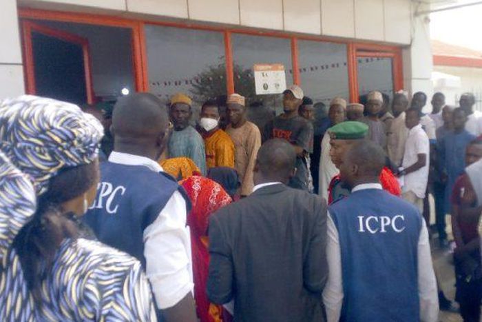 Customers waiting to withdraw cash at ATMs UBA Wunti Market  Bauchi.
