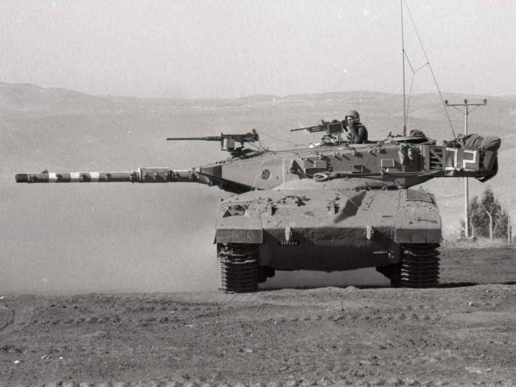 A Merkava tank in the Golan Heights in December 1980.Benami NEUMANN/Gamma-Rapho via Getty Images