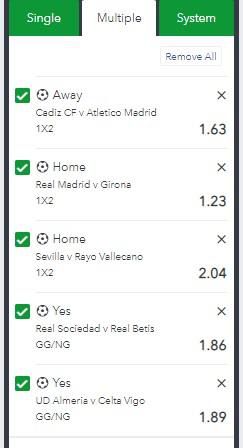 SportyBet La Liga accumulator