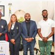 L-R: Director General, Lagos State Sports Commission (LSSC), Mr Gafaar Oluwatoyin; Director, Corporate Communications, VISA West Africa, Niyi Adebiyi; Vice President, Cluster Country Manager, Mr Andrew Uaboi; Gov. Babajide Sanwo-Olu of Lagos State; Mar...