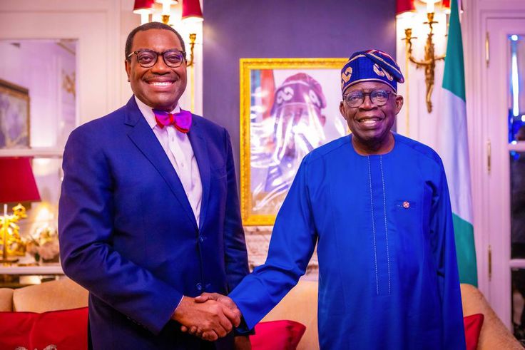 President Bola Tinubu and African Development Bank (AfDB) President, Dr Akinwumi Adesina. [Presidency]