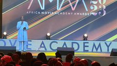 The CEO-designate, Raymond Anyiam-Osigwe, delivers the welcome speech at the 2023 AMAAs [Twitter/AMAAWARDS]