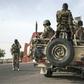 Nigerian soldiers patrol in Maiduguri in Borno State northeast Nigeria on March 25, 2016
