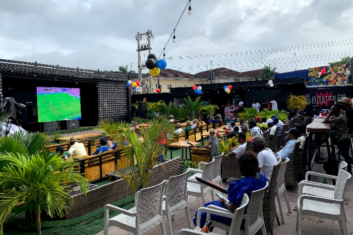 A cross section of fans at the LaLiga ElClasico viewing party in Lagos.