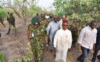 Governor Nasir el Rufai on inspection tour of the grave of the 66 people killed in Kaduna