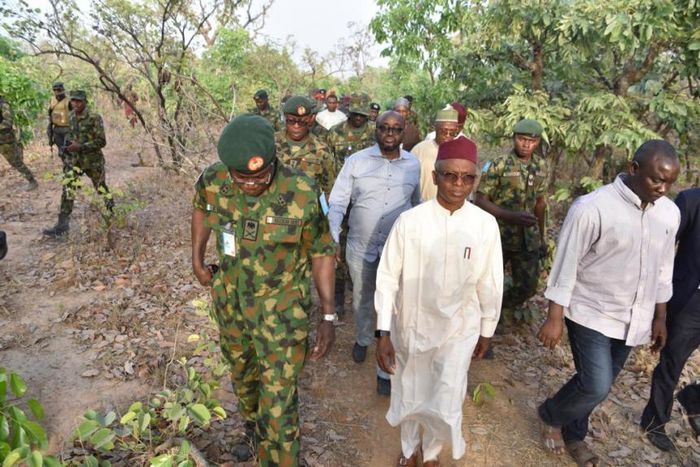 Governor Nasir el Rufai on inspection tour of the grave of the 66 people killed in Kaduna