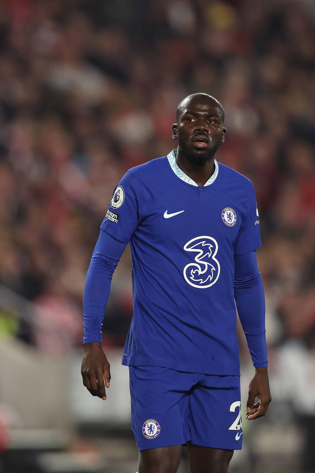 Kalidou Koulibaly of Chelsea looks on during the English Premier League match between Chelsea and Brentford on October 19, 2022.