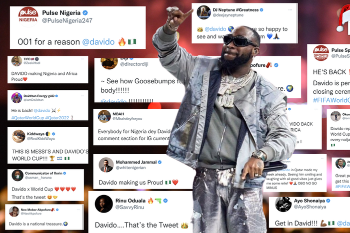Nigerians react on social media following Davido's World Cup performance