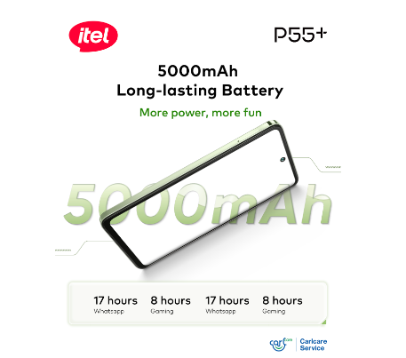 Meet the powerful itel P55+ — the smartphone redefining fast charging.