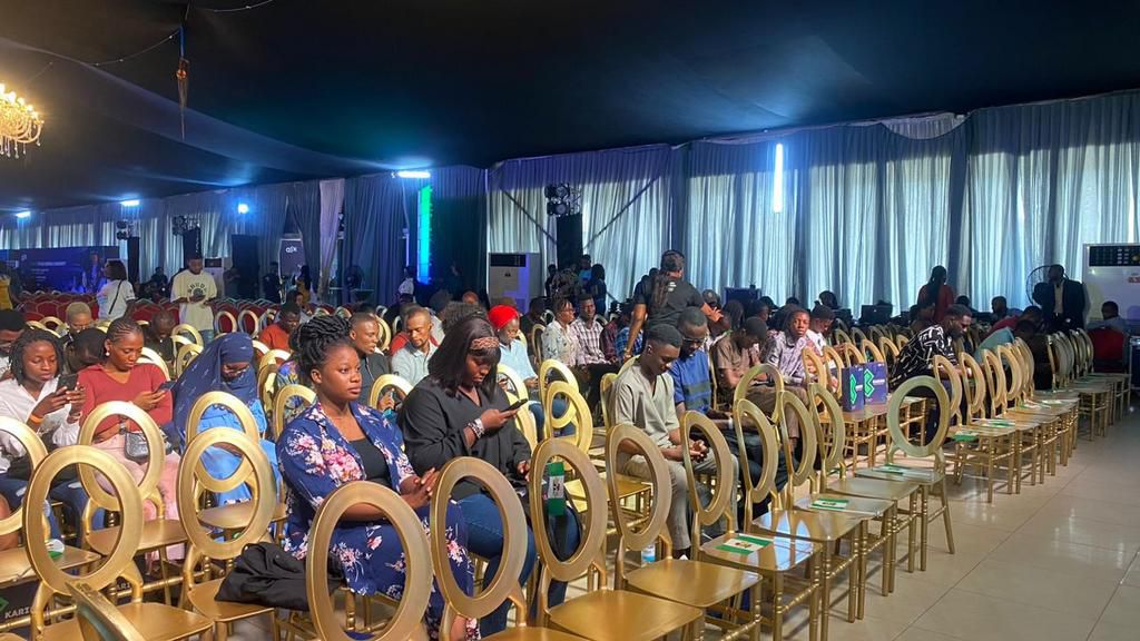 The attendees settled in before the start of the event