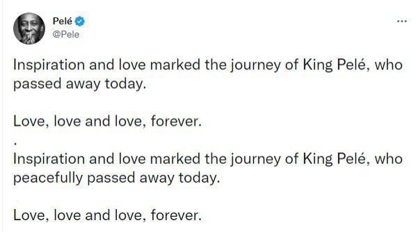 Pele official statement/Twitter