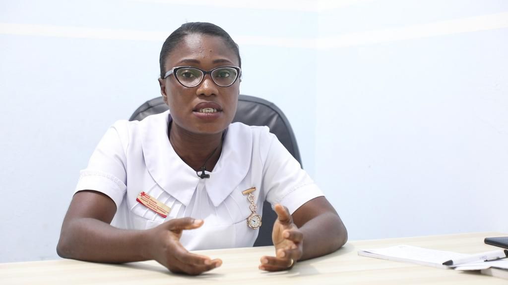 Mrs. Eunice Tanowah Appiah Boame, Senior Midwifery Officer who doubles as the Incharge of the Antenatal Unit of the Manna Mission Hospital in Accra