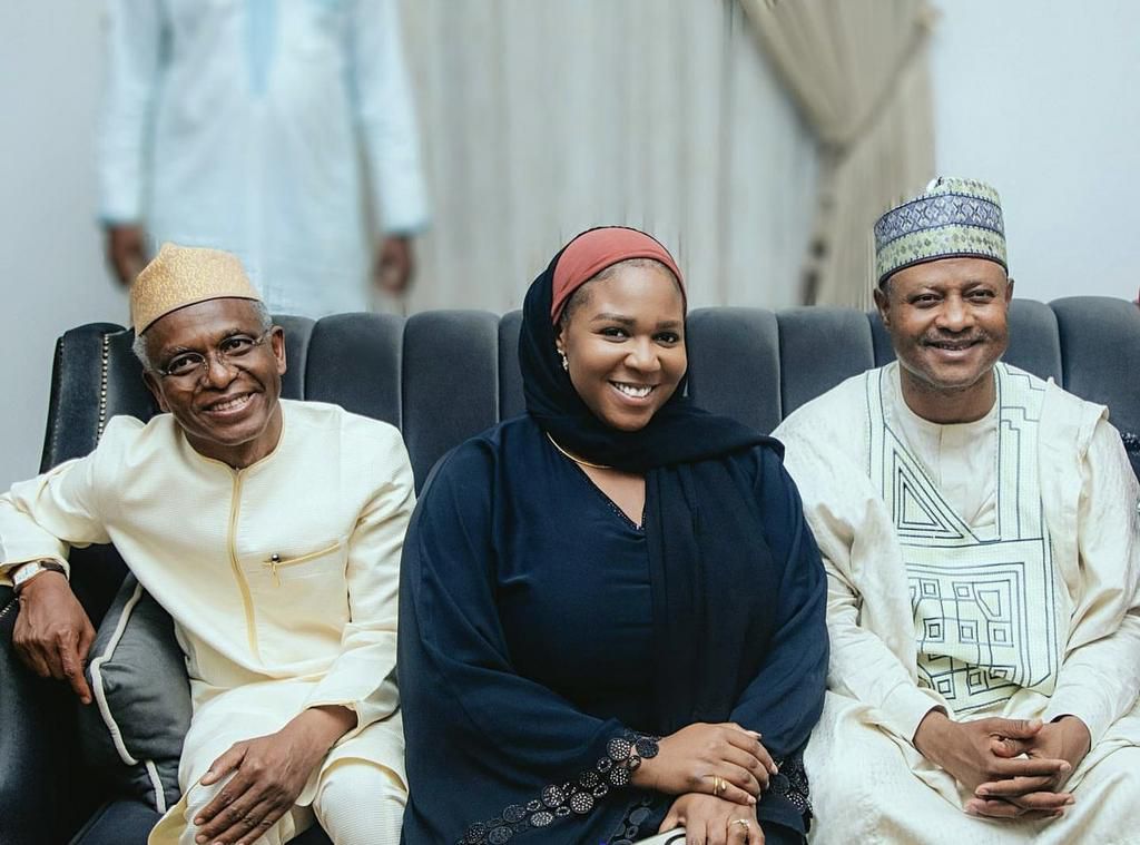 (Left) Nasir El-Rufai. (Middle) Jewel Pam, Uba Sani (Right)