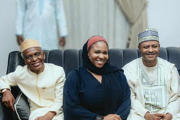 (Left) Nasir El-Rufai. (Middle) Jewel Pam, Uba Sani (Right)