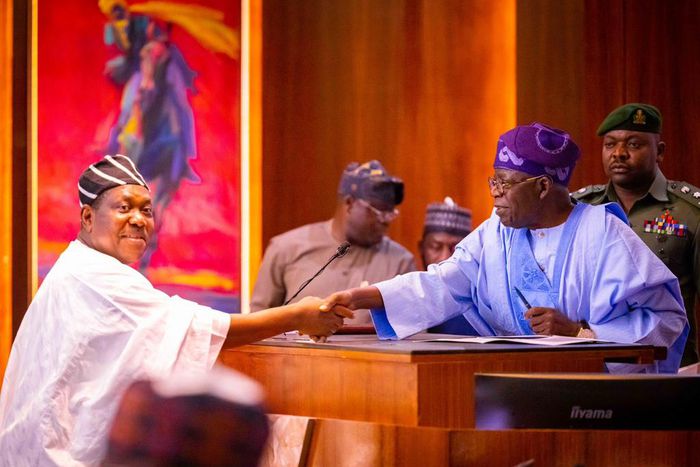 President Bola Tinubu swears in Secretary to the Government of the Federation (SGF), Senator George Akume. [Presidency]