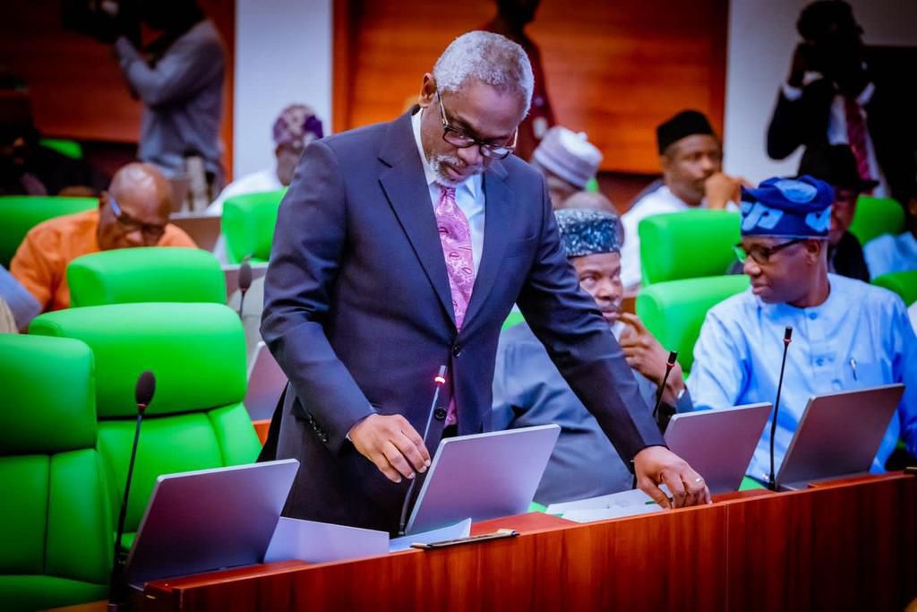 Femi Gbajabiamila resumes office as Chief of Staff to Tinubu. [Twitter:@femigbaja]