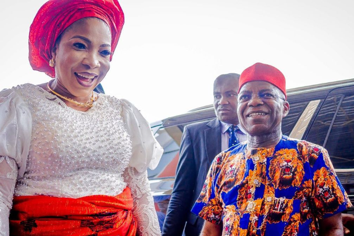 Governor Alex Otti (right) with his wife, Priscilla (left) [Instagram/@priscilla.otti]