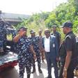 The Deputy Inspector-General of Police in charge of South-West, Johnson Kokumo, the Commissioner of Police in Oyo State, Adebowale Williams, during the tour of the Lagos-Ibadan Expressway on Friday.